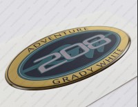 Grady White 208 Adventure Raised Domed 3D Decal 5" x 2.7" 1pcs.